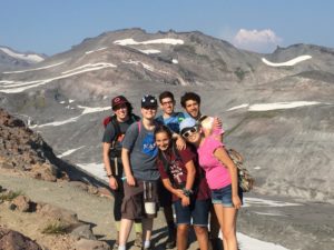 Part of the group, who chose a longer hike option, on Mt. Rainier.