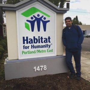 A picture of me at Habitat for Humanity.