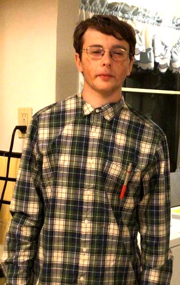 Henry dressed up as Stephen King, his favorite author, for Tivnu's Halloween celebration